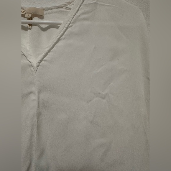 MAJE Lexia Cocoon Tunic Top Ecru Lace Hem V-Neck Blouse size 1 - Picture 7 of 14